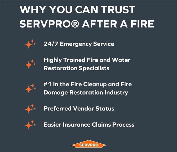 list of reason you can trust servpro after a fire